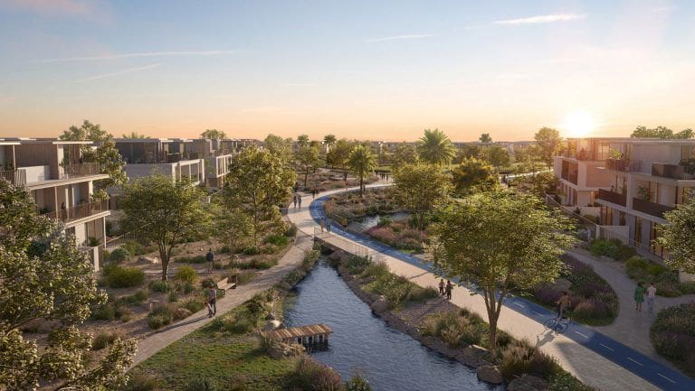 the valley by emaar greenery with cycling track