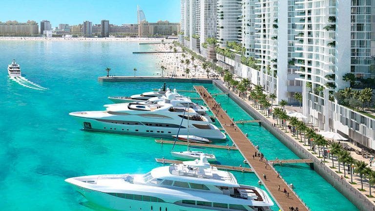docked yachts in front of marina vista
