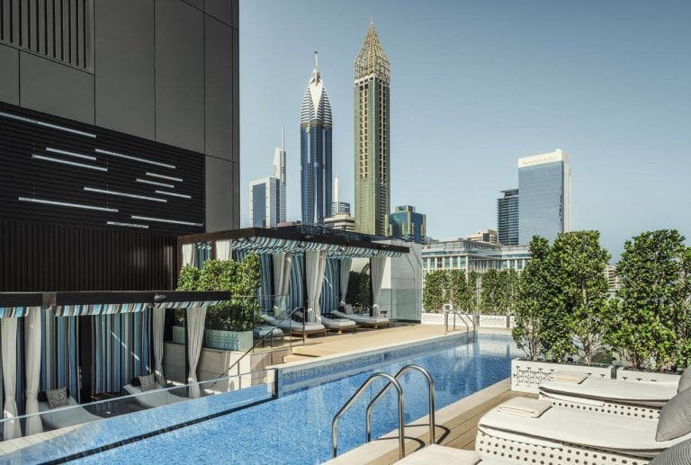 swimming pool in a residential building in difc