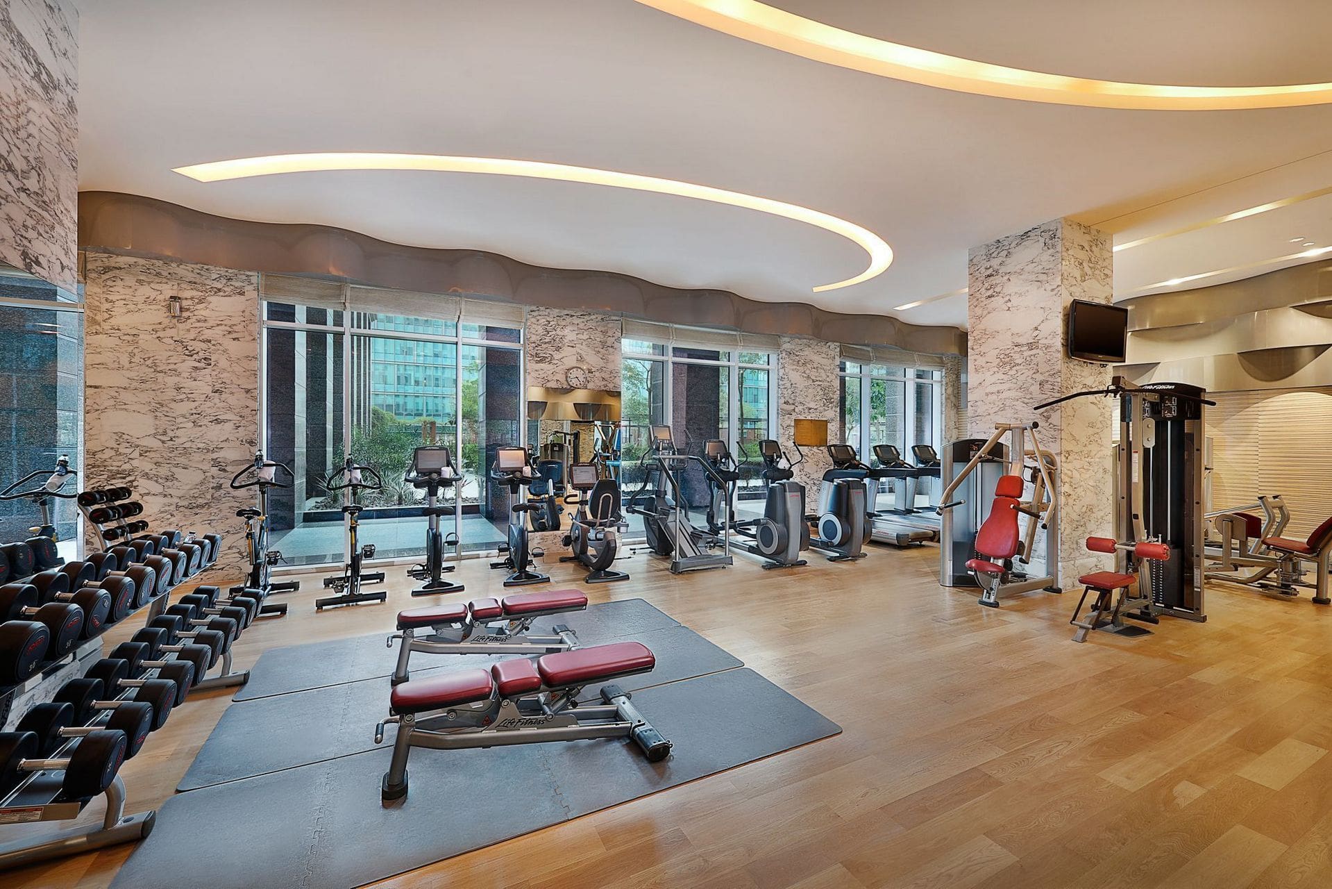 gym and fitness area