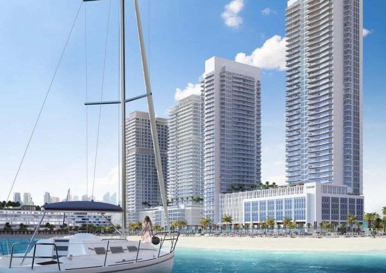 view of buildings from the beach