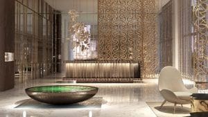 reception luxury interior in grand blue tower