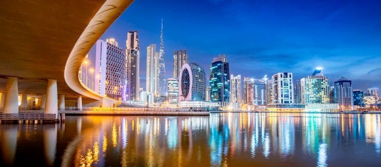 view from the sea of another freehold district Downtown Dubai