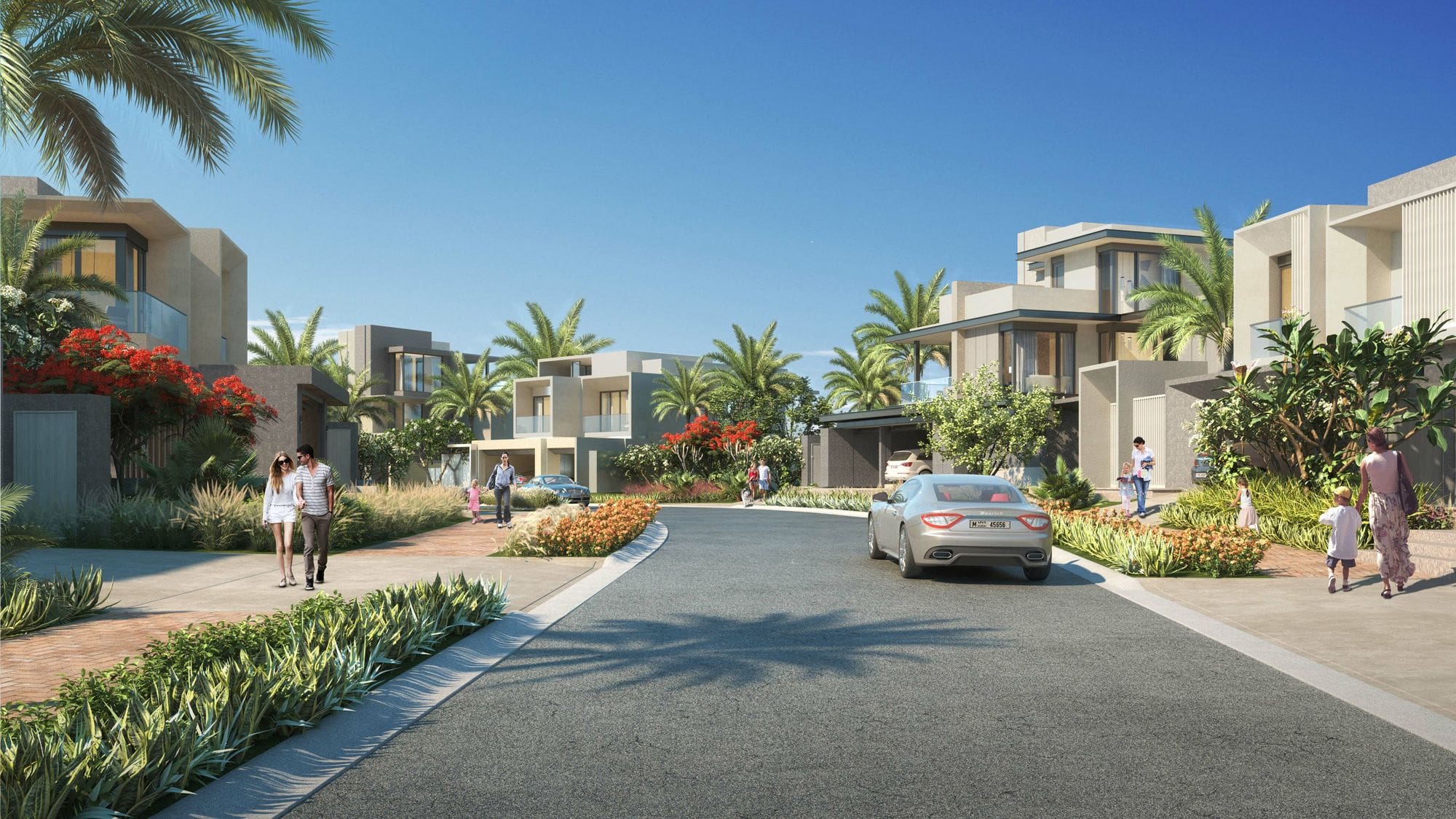 jebel ali village road between townhouses