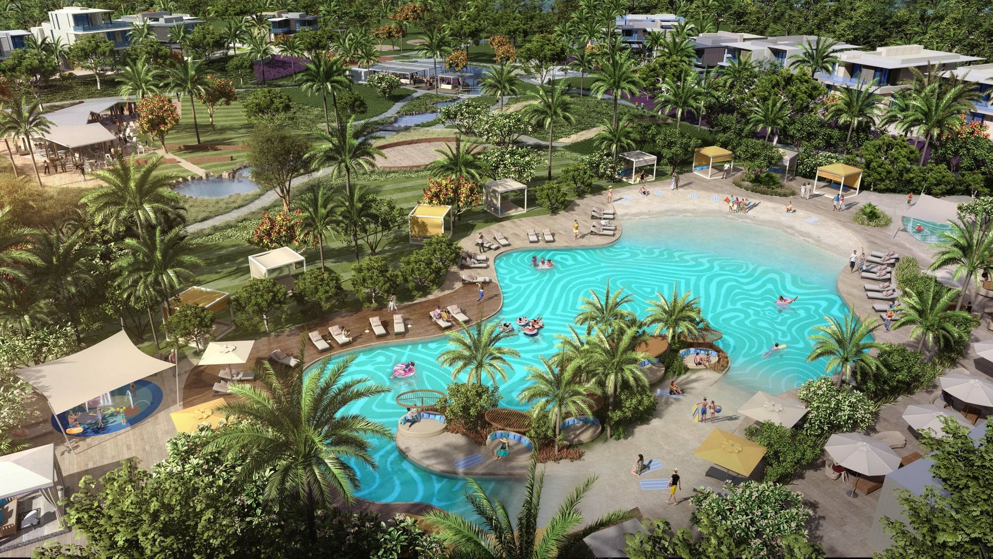 jebel ali village townhouses community pool