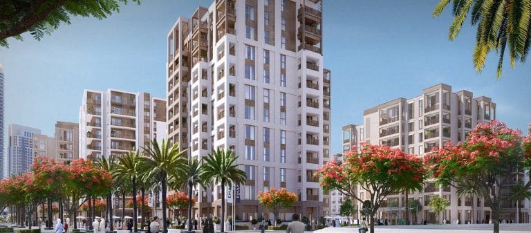 rosewater building exterior in dubai creek harbour