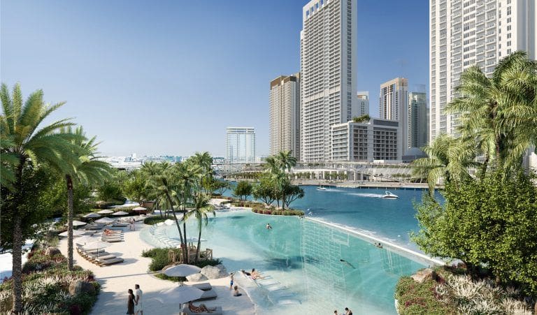 rosewater beach access in dubai creek harbour