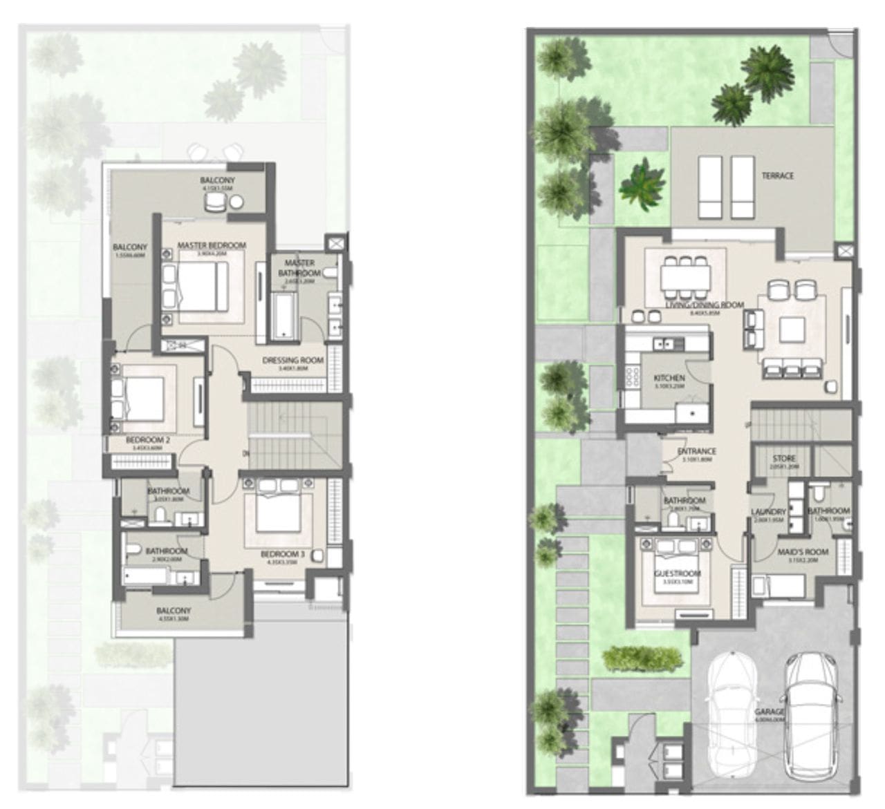 tilal al furjan 4 bedroom villa floor plan