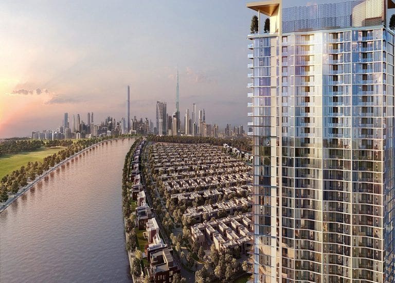 sobha hartland villas on dubai canal and creek vistas grande building