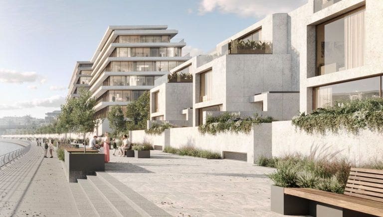 eden house building side view with canal