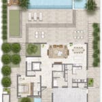 4 bedroom chamfer villa ground floor plan in palmiera 3 at the oasis by emaar
