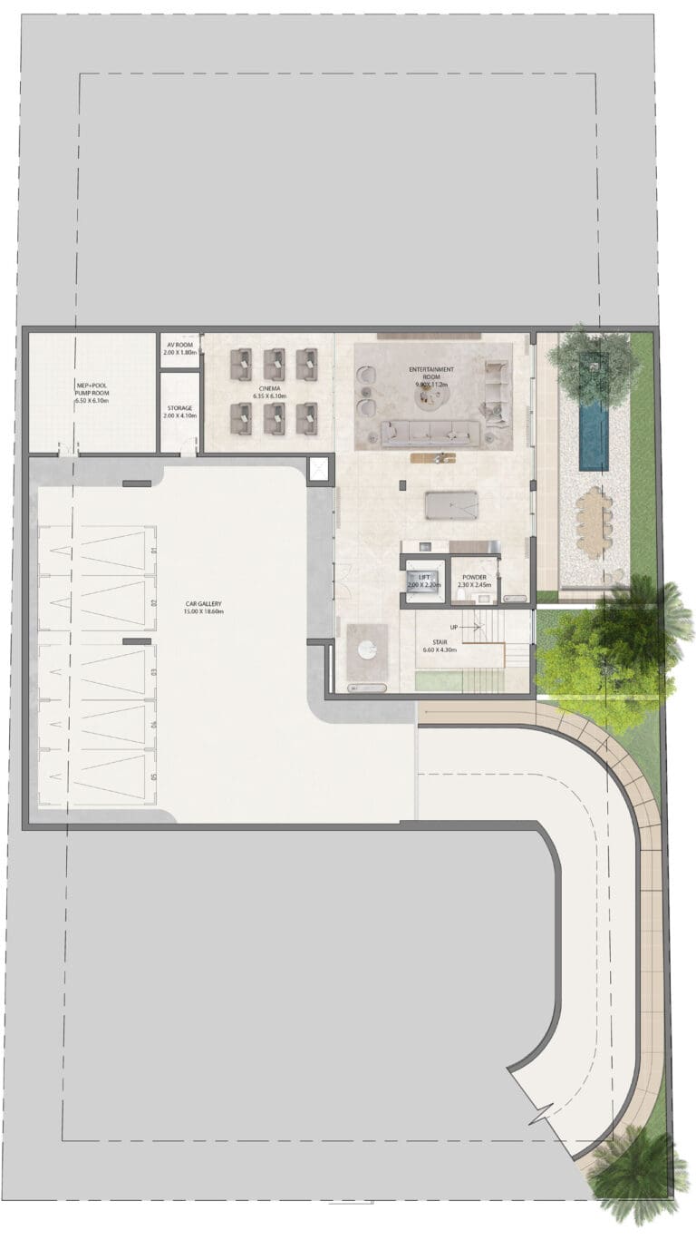 6 bedroom mansion basement floor plan in lavita by emaar