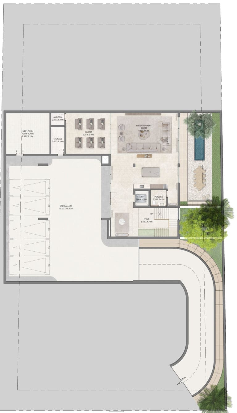 6 bedroom mansion at lavita by emaar - basement floor plan