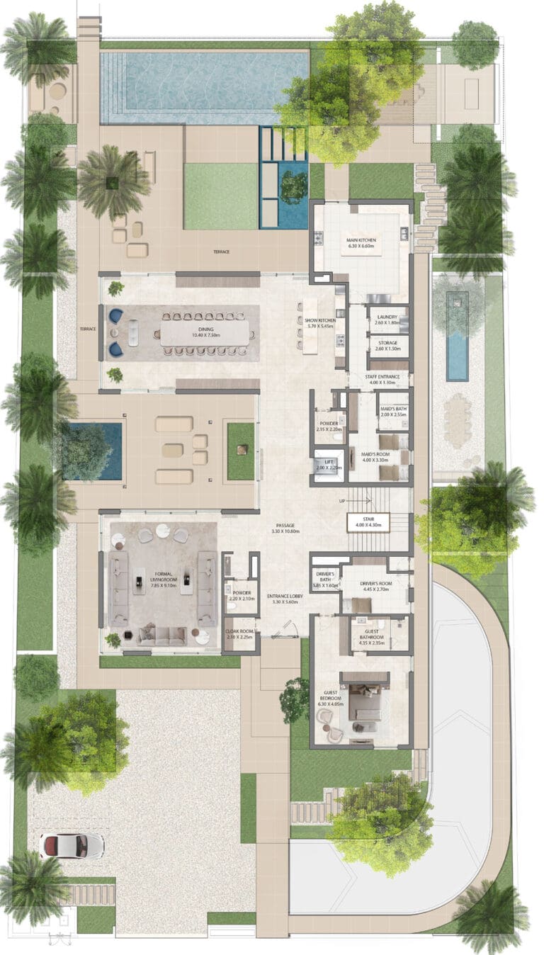 6 bedroom mansion at lavita in the oasis by emaar - ground floor plan
