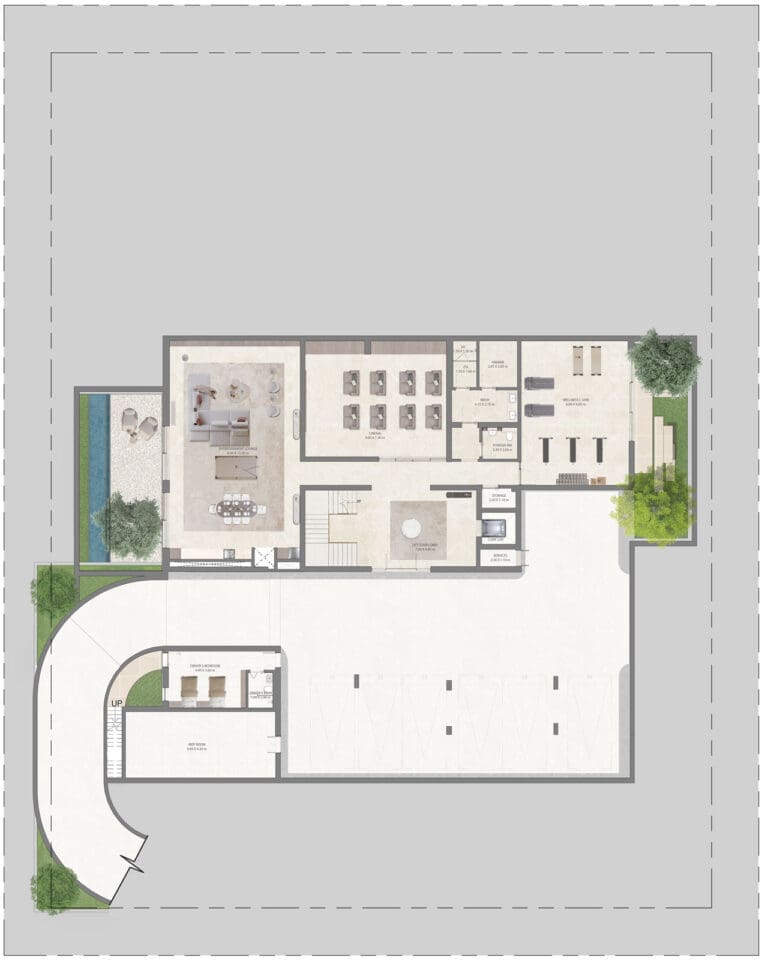 basement floor plan of 7 bedroom mansion at lavita by emaar