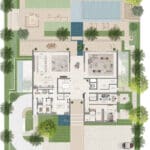 ground floor plan in 7 bedroom mansion at lavita in the oasis by emaar