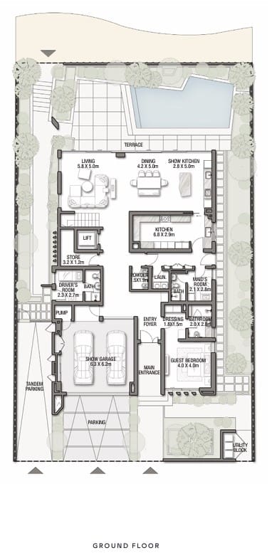 baia luna 5-bedroom villa floor plan in palm jebel ali