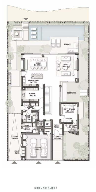 Bluejay 5-bedroom villa floor plan in palm jebel ali