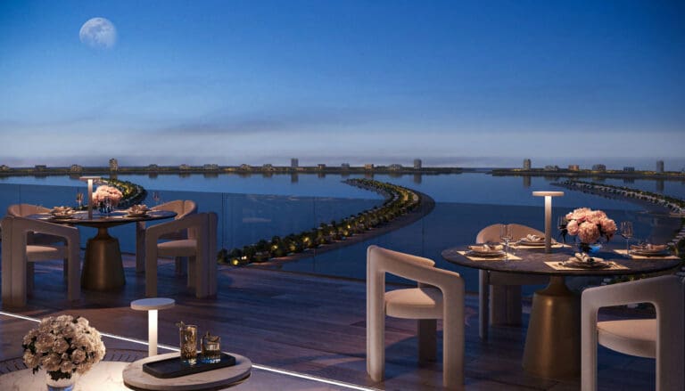 view of the sea from villa on palm jebel ali