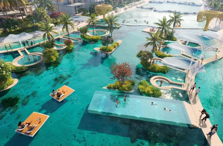 damac islands lakes and swimming pools
