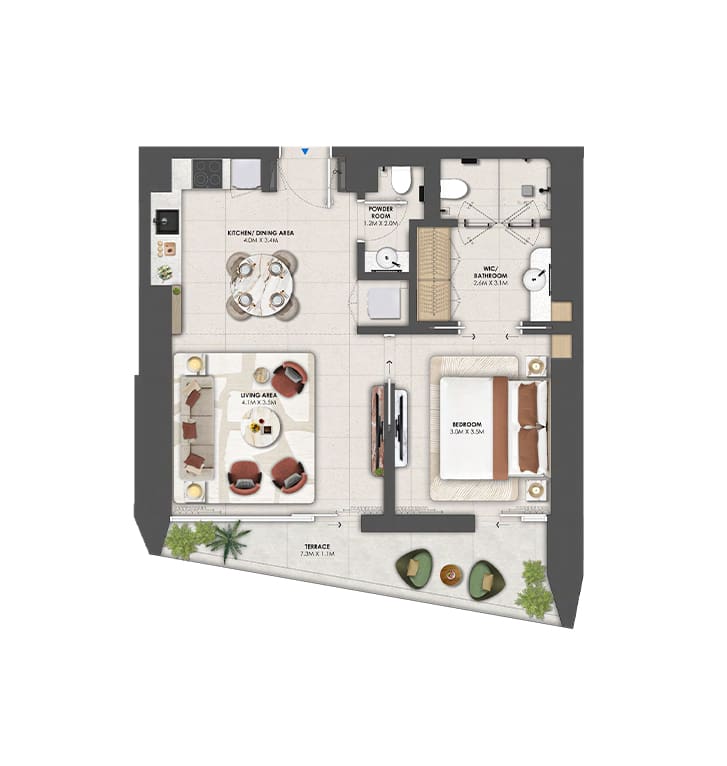 1 bedroom apartment floor plan at orise by beyond