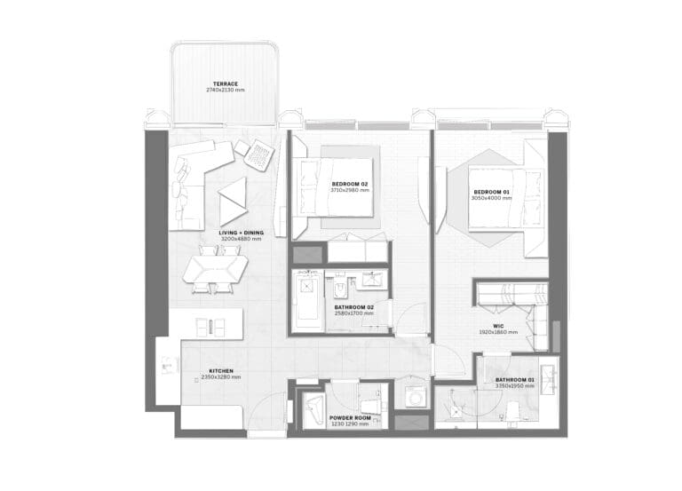 trump tower jeddah 2 bedroom apartment floor plan