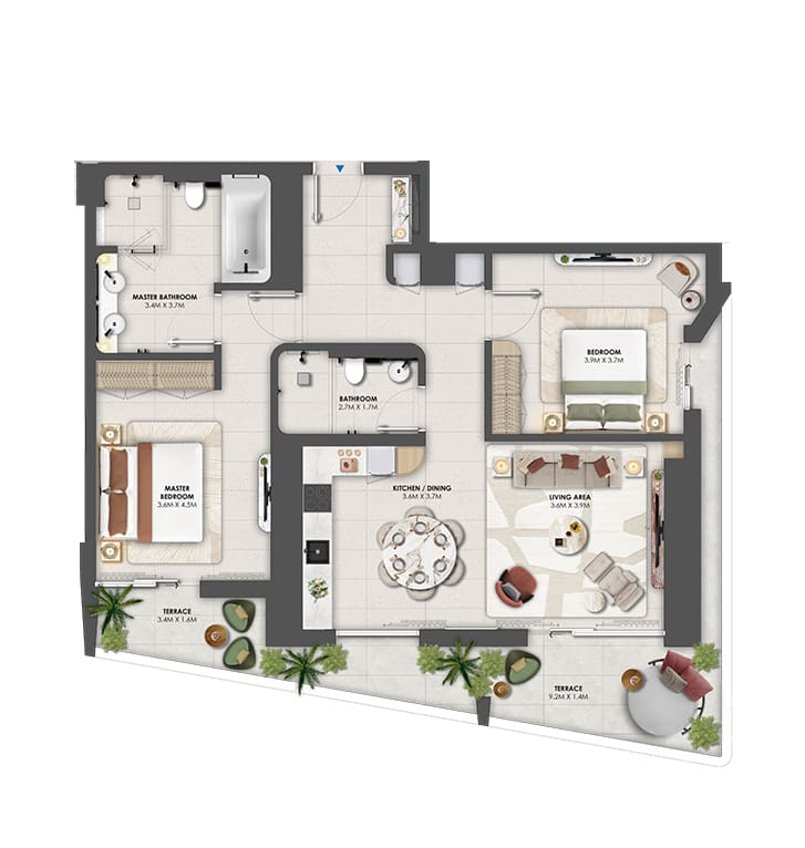 orise by beyond 2 bedroom apartment floor plan