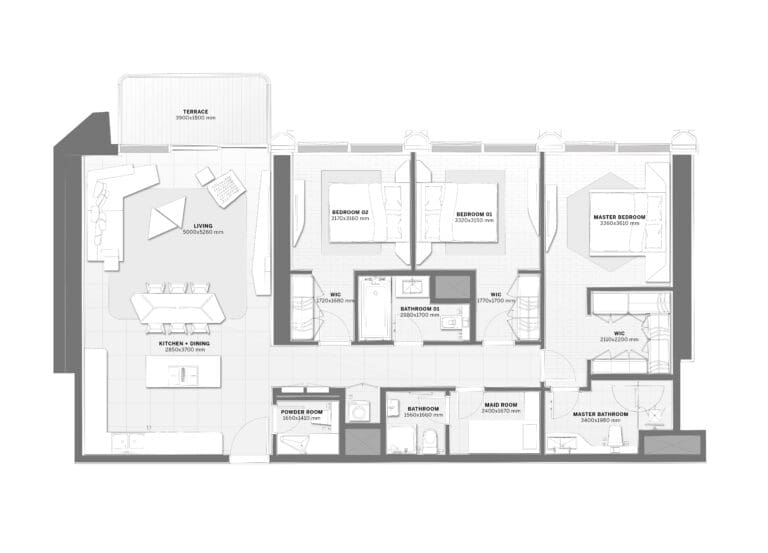 trump tower jeddah 3 bedroom apartment floor plan