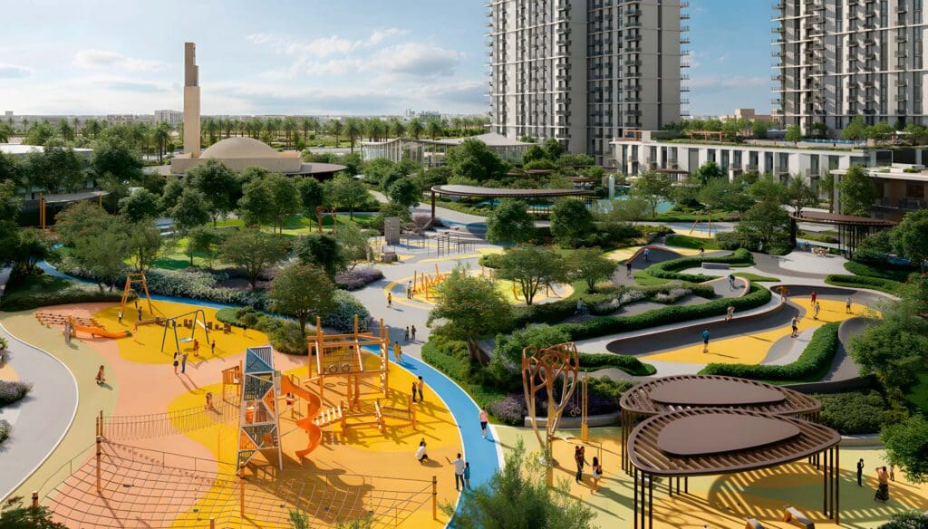 playground and recreation area in hillsedge at dubai hills estate