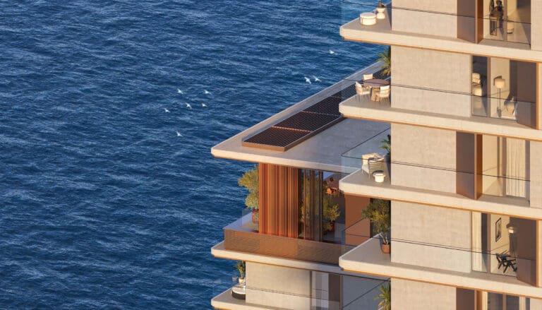 orise by beyond external view of building to show proximity to the sea