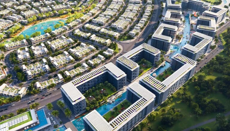 damac riverside views aerial view showing river