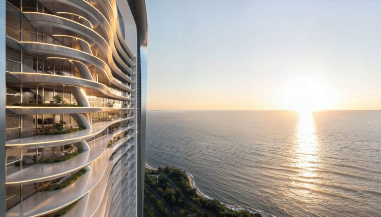 sunset view from outside trump tower jeddah