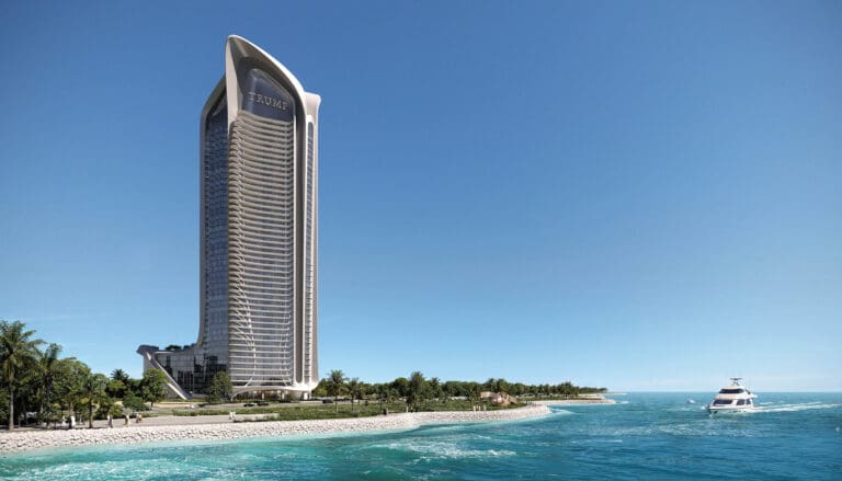 view of trump tower jeddah from the beach