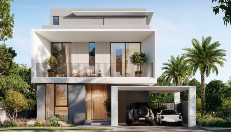 villa exterior at the farm grove at the valley by emaar