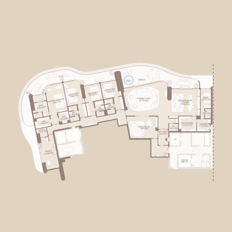 jumeirah asora bay 4 bedroom apartment floor plan