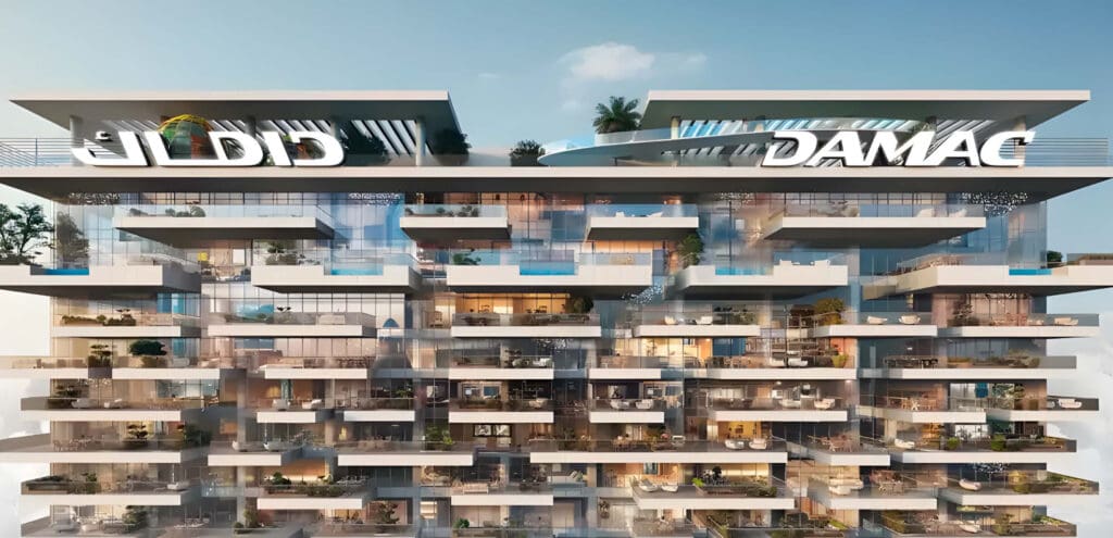 safa gate by damac close up of upper part of building