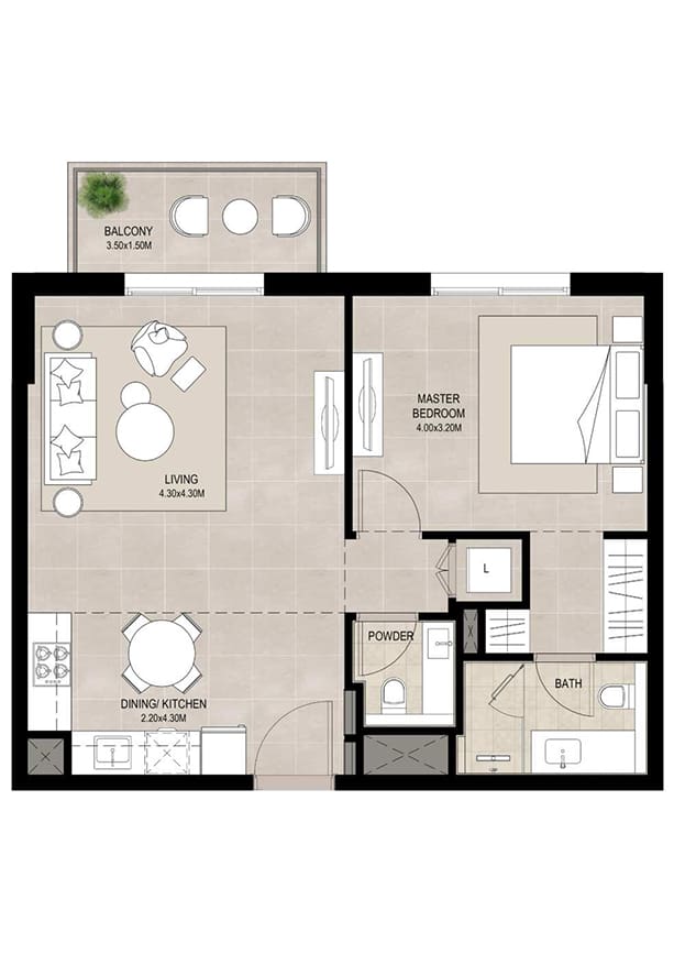 ellison in town square 1 bedroom apartment floor plan