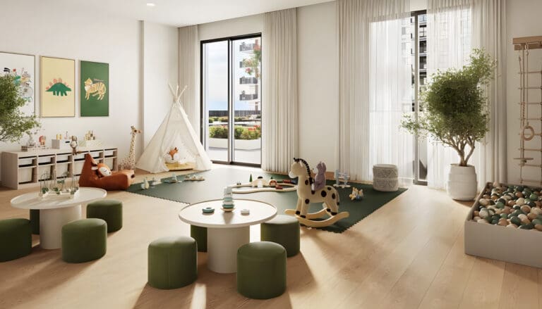 ellison in town square interior of childrens play area