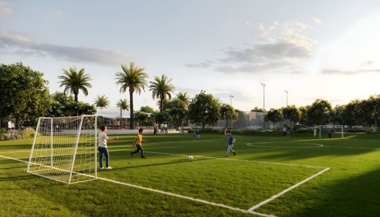 soccer field in greenspoint at emaar south
