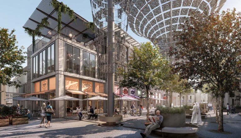 Signature Collection Al Waha in Expo City Dubai, showcasing low-rise buildings with modern design and panoramic balconies surrounded by green spaces