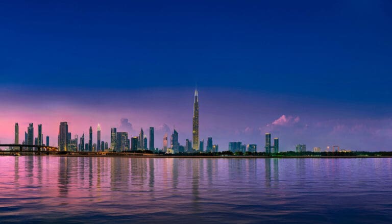 burj azizi at dusk