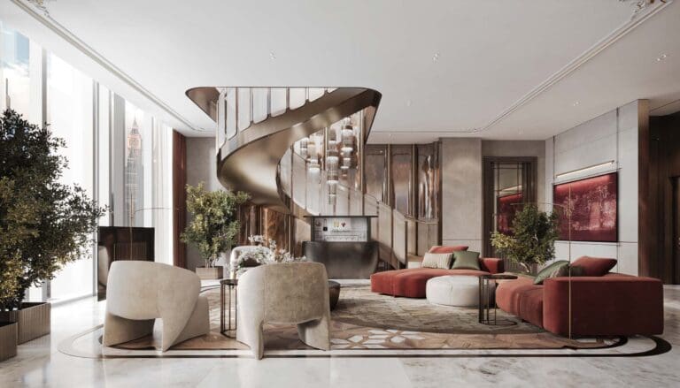 duplex apartment interior at burj azizi dubai