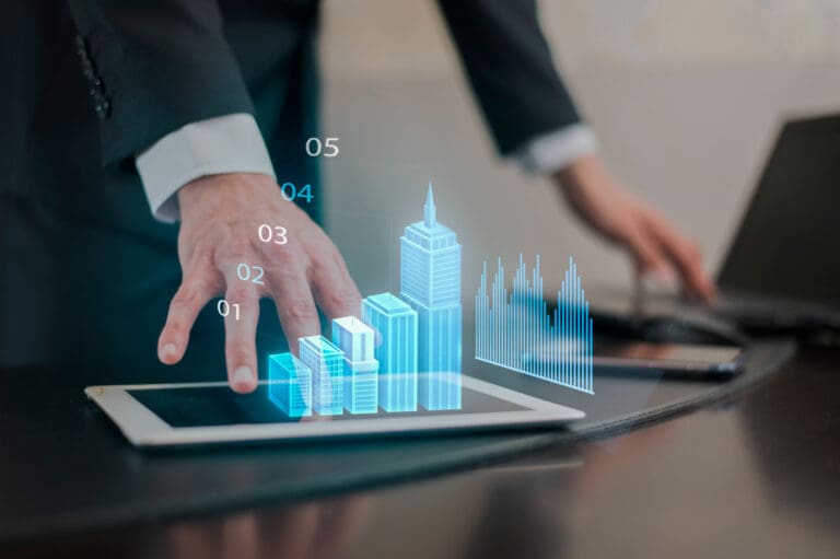 Investor purchasing tokenized real estate shares on a mobile device