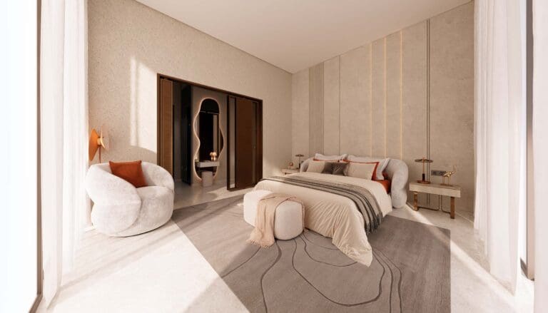 master bedroom with lush interiors