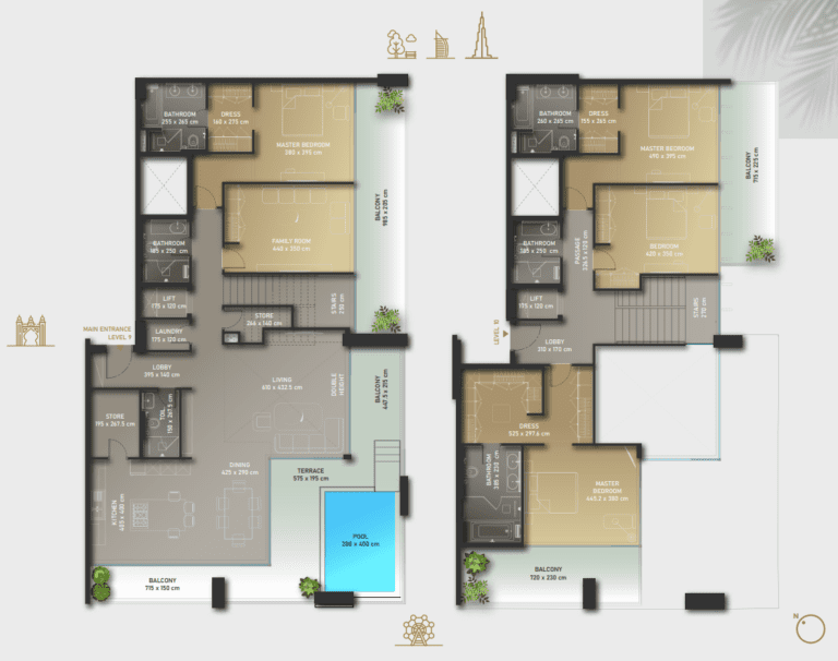 5 bedroom duplex floor plan at olaia residences