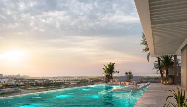 View of the horizon from the pool at Arthouse Residences in MBR City