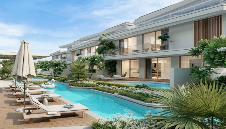 Pool with adjacent apartments at the Arthouse Residences in Medan