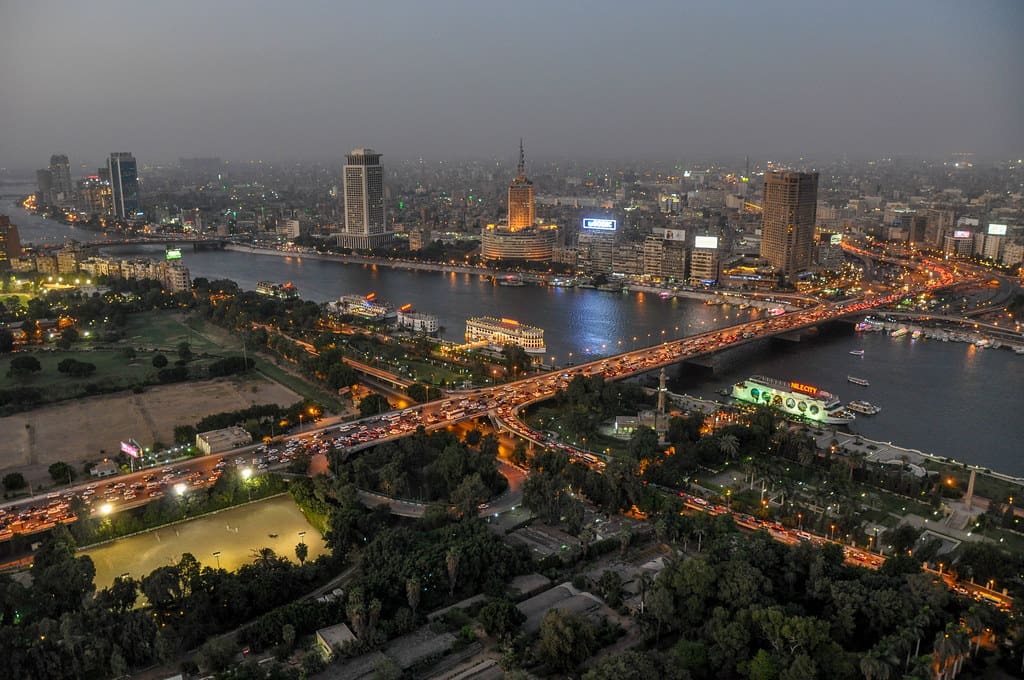 Cairo downtown — aerial view of the Egyptian capital