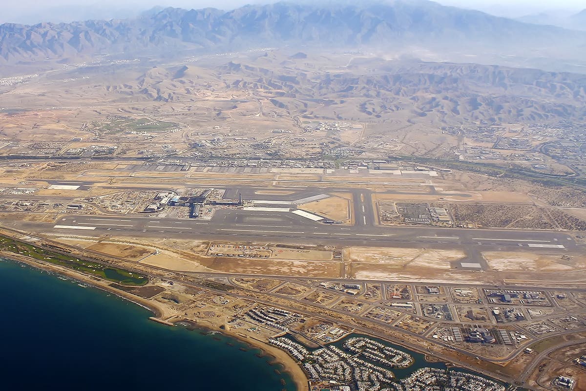 Aerial view of Muscat International Airport (MCT), Oman