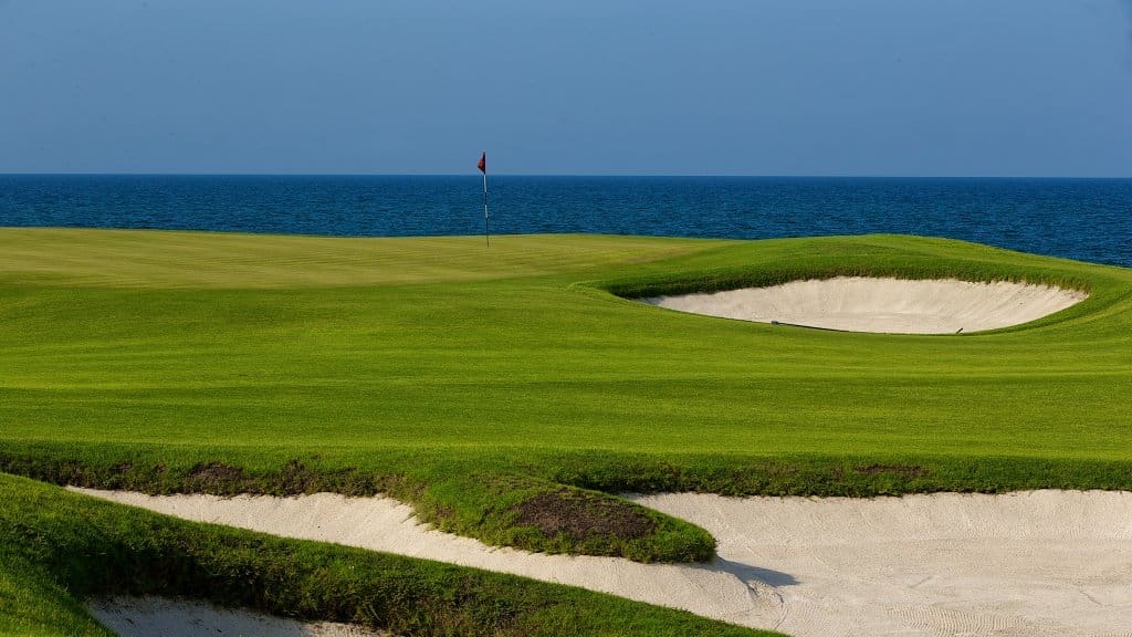 Golf course with sea view, Jebel Sifah, Oman